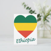 エチオピア国旗のハート ポストカード (スタンド正面)