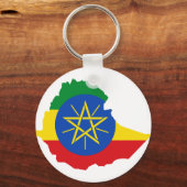 エチオピア国旗の地図ET キーホルダー (正面)