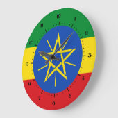 エチオピア国旗の時計 ラージ壁時計 (傾斜)