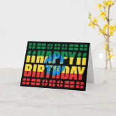 エチオピア国旗の誕生日カード カード (黄色い花)