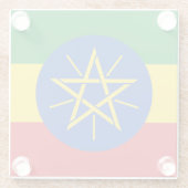 エチオピア国旗を持つガラスコアスター ガラスコースター (裏面)