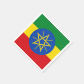 エチオピア国旗を持つ愛国的な紙のナプキン スタンダードカクテルナプキン (角)