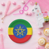 エチオピア国旗を持つ愛国的紙プレート ペーパープレート (パーティー)
