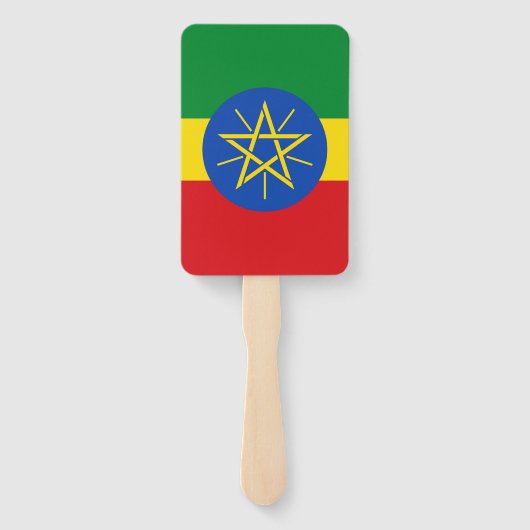 エチオピア国旗を掲げたハンドファンのセット ハンドファン (裏面)