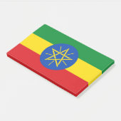 エチオピア国旗を掲げたメモ ポストイット (アングル)