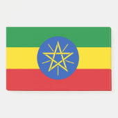 エチオピア国旗を掲げたメモ ポストイット (正面)