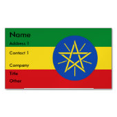 エチオピア国旗を掲げた名刺マグネット マグネット名刺 (正面)