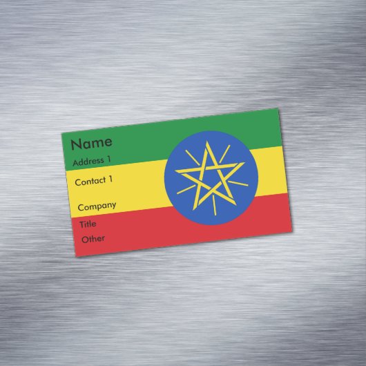 エチオピア国旗を掲げた名刺マグネット マグネット名刺 (インサイチュ)