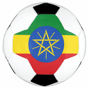 エチオピア国旗を掲げた愛国的なサッカーボール サッカーボール