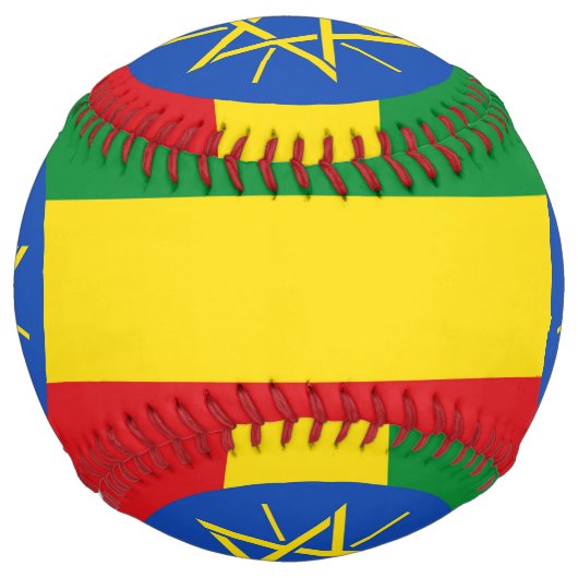 エチオピア国旗を掲げた愛国的なソフトボール ソフトボール (裏面)