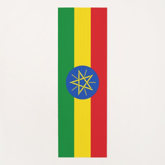 エチオピア国旗を掲げた愛国的なヨガマット ヨガマット (正面)