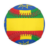 エチオピア国旗を掲げた愛国的野球 野球ボール (裏面)