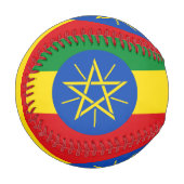 エチオピア国旗を掲げた愛国的野球 野球ボール (正面左)