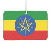 エチオピア国旗を掲げた車の新入生 カーエアーフレッシュナー (裏面)