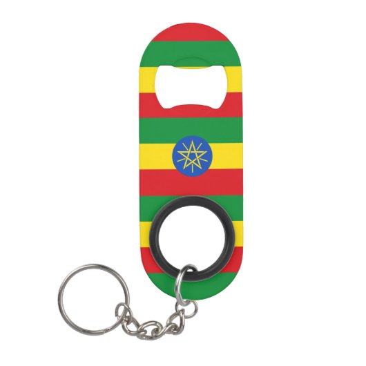 エチオピア国旗  キーホルダー栓抜き (正面)