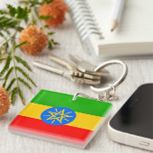 エチオピア国旗 キーホルダー (正面右)