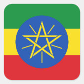 エチオピア国旗 スクエアシール (正面)