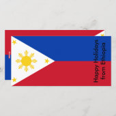 エチオピア国旗、フィリピンからハッピーホリデー シーズンカード (正面/裏面)