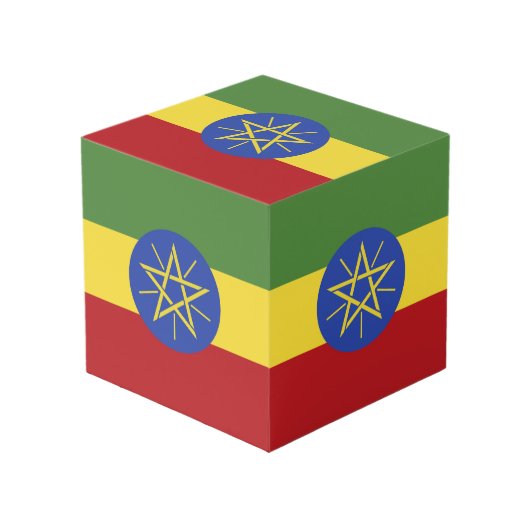エチオピア国旗 フォトキューブ (正面アングル)
