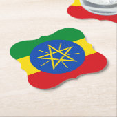 エチオピア国旗 ペーパーコースター (アングル)
