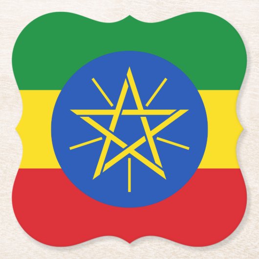 エチオピア国旗 ペーパーコースター (正面)