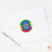 エチオピア国旗 ラウンドシール (封筒)