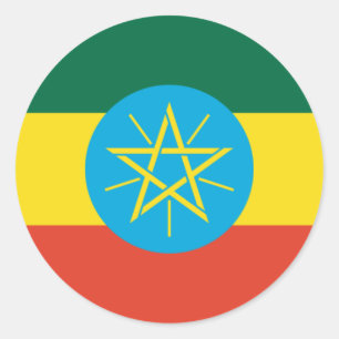 エチオピア国旗 ラウンドシール