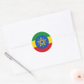 エチオピア国旗 ラウンドシール (封筒)