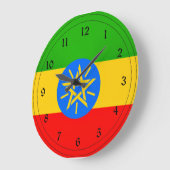 エチオピア国旗 ラージ壁時計 (傾斜)