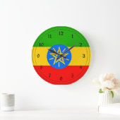 エチオピア国旗 ラージ壁時計 (ホーム)