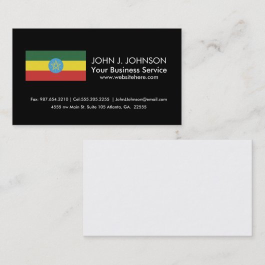 エチオピア国旗 名刺 (正面/裏面)