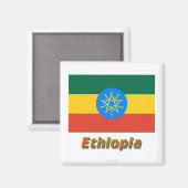 エチオピア国旗（名前） マグネット (正面/裏面)