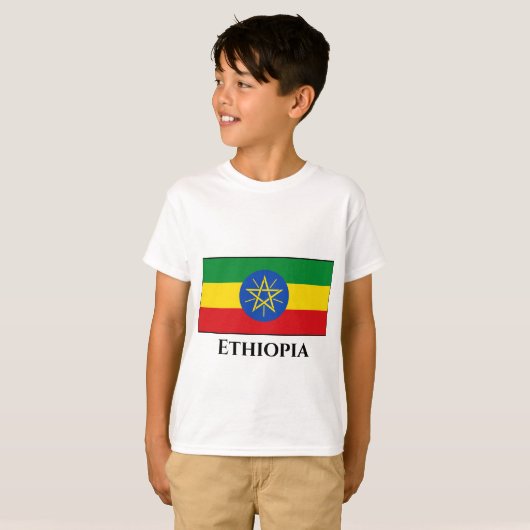 エチオピア国旗 Tシャツ (正面フル)