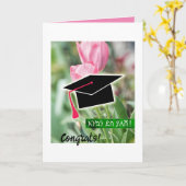 エチオピア女性のアムハラ語おめでとう カード (黄色い花)