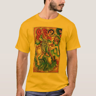 エチオピア教会絵画-聖者Gabreal Kidus Tシャツ