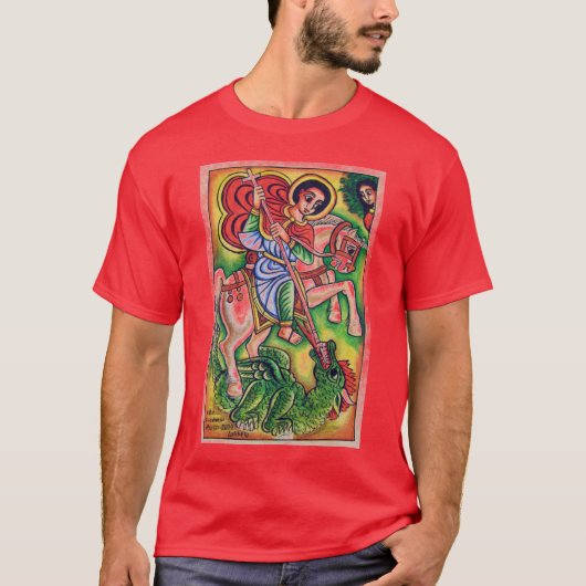 エチオピア教会絵画- Kidus Gebrealガブリエル Tシャツ (正面)