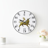 エチオピア数字時計 – 金ゴールドライオン – 丸(大) ラージ壁時計 (ホーム)