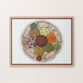 エチオピア料理フードプラッタInjera Wat Lentils ジグソーパズル (横)