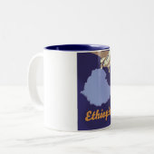 エチオピア旅行ポスター ツートーンマグカップ (正面左)