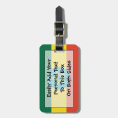 エチオピア簡単ID個人国旗 ラゲッジタグ (正面縦)