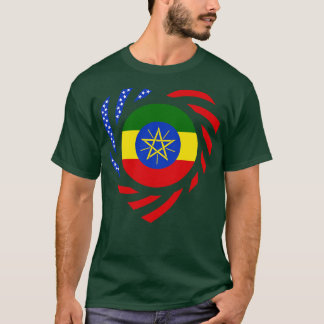 エチオピア系アメリカ人多国籍愛国国旗の声 Tシャツ