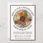 エチオピア食べ物プラッタインゲラディナーパーティー 招待状 (正面/裏面)