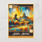 エチオピア,アディスアベバ |ヴィンテージ絵画ー ポストカード (正面)