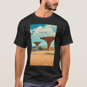 エチオピア アディスアベバ 旅行 アート ヴィンテージ Tシャツ