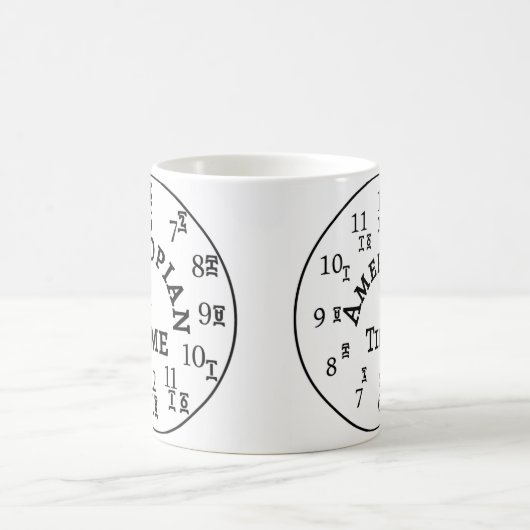 エチオピア・タイム・ティリング・クロック – アムハラ語と英語 コーヒーマグカップ (中央)