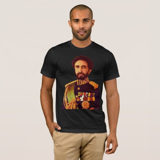 エチオピアTシャツの前帝、ヘイル·セラシー Tシャツ (正面フル)