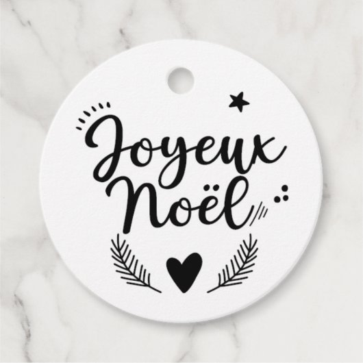エチケットのエンバラージュ – Joyeux Noel - N&B フェイバータグ (正面)