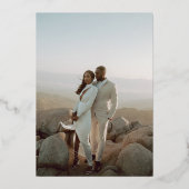 エッエレガントチングフローラ結婚の写真データを保存 箔招待状 (裏面)