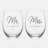 エッカスタムト夫妻新モダンエレガント婚 ステムなしワイングラス (正面)