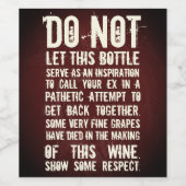 エックスおもしろいワイ連絡ンラベルを付けないで！ ワインラベル (シングルラベル)